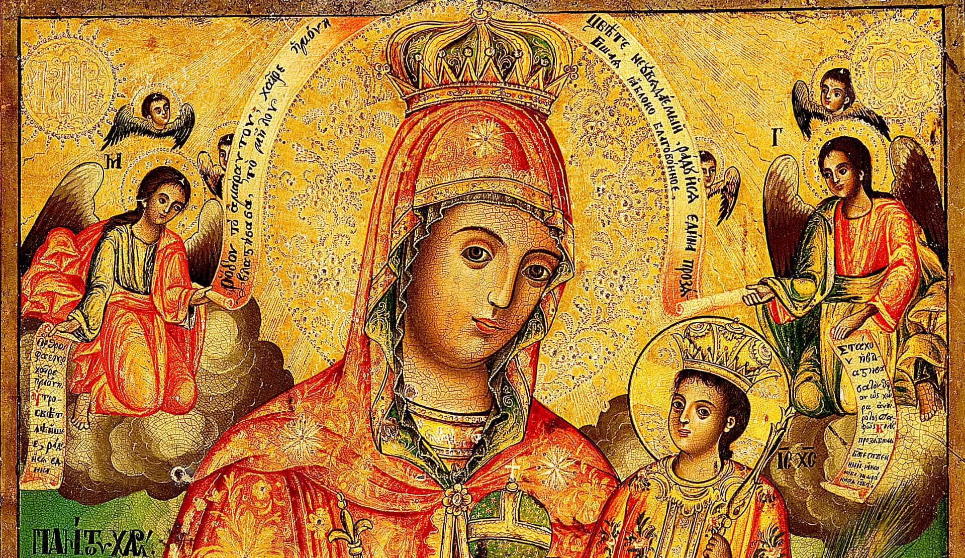 ИКОНА БОГОРОДИЦА ПАНТОНХАРА - АВТОР ДИЧО ЗОГРАФ - 1884 ГОДИНА